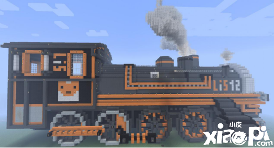 《我的世界》老玩家还原复古火车头，一切物件均清晰可见